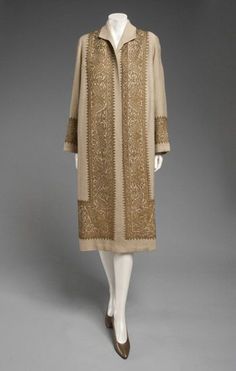 Jeanne Lanvin Coat, 1924. The Philadelphia Museum of Art | Threading Through Time 1920s Coat, Deco Fashion, Metallic Embroidery, Jeanne Lanvin, 20th Century Fashion