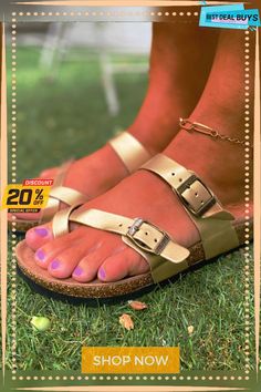 Crisscross Double-buckle Sandals - Maibulun Spring Gold Footbed Sandals With Buckle Closure, Open Toe Footbed Sandals With Gold Buckle For Summer, Summer Open Toe Footbed Sandals With Gold Buckle, Beach Open Toe Sandals With Gold Buckle, Summer Footbed Sandals With Gold Buckle And Round Toe, Beach Sandals With Gold Buckle For Spring, Spring Beach Sandals With Gold Buckle, Gold Footbed Sandals With Buckle Closure For Summer, Gold Double Strap Sandals For Spring