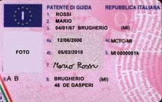 a passport with the flag of italy on it's back side and an id tag