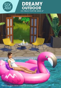 Dreamy Outdoor (CC for The Sims 4) | Patreon Sixam Cc, Flamingo Float, Cc Furniture