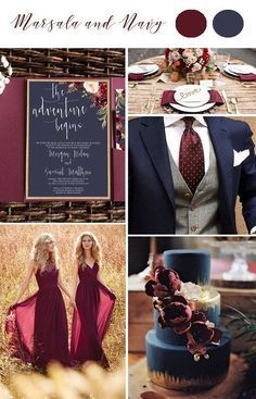 a collage of different wedding colors and themes