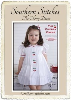 The Cherry Dress ePattern sizes 12m-4T Bowl Of Cherries, Designs Dress, Baby Dress Design, Baby Dress Patterns, Girl Dress Patterns, Cherry Dress, Baby Embroidery, Kids Fashion Dress, Kids Frocks