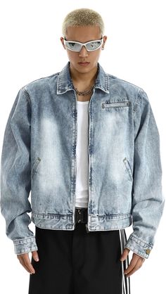 Step up your street style this season with the Faded Acid Wash Denim Zip Jacket from nightcity clothing. This lightweight yet durable denim layer is perfect for adding some extra flair to your look. Dress it up or dress it down – you can never have too much denim, after all. With a pre-washed acid wash effect and a comfortable fit, you won't want to take off this effortless zip-up piece. Add a cool vibe to any of your looks while keeping cozy in this Faded Acid Wash Denim Zip Jacket.
Gender: Men Retro Jacket, Vintage Coats, Acid Wash Denim, Denim Jacket Men, Urban Wear, Brand Story, Waterproof Jacket, Jacket Brands, Vintage Coat