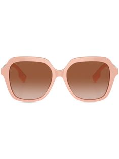 pink acetate square frame tinted lenses logo lettering straight tips These glasses come with a protective case. Pink Burberry Sunglasses, Lens Logo, Sunglasses Pink, Burberry Eyewear, Logo Pink, Lettering Logo, Square Frame, Letter Logo, Square Frames