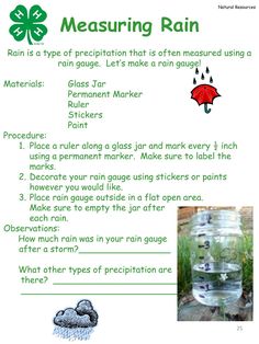 a poster with instructions on how to use rain in the garden and what to do about it