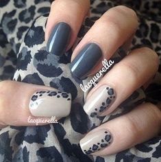 Leopard Nail Art Designs, Leopard Nail Art, Grey Nail Art, Cheetah Nail Designs, Animal Print Nails Art, Cheetah Nails, Leopard Print Nails, Leopard Nails