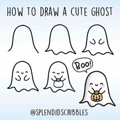 how to draw a cute ghost