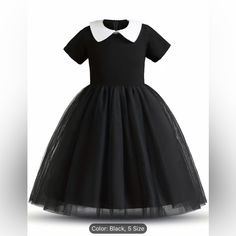 Beautiful Little Girl Dress Fitted Black Dress For School, Black Fitted Dress For School, Cute Black School Dress, Black Spring Dress-up Dresses, Black Dress For Spring Dress-up, Black Kids Dress, Ruffle Dress Long, Floral Skater Dress, Cherry Dress