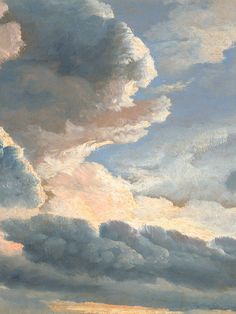 an oil painting of some clouds in the sky