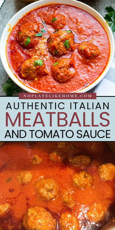 Out of easy weeknight dinner ideas? These Authentic Italian Meatballs and Tomato Sauce are an old family recipe from Italy! Add these homemade meatballs to your simple meal ideas for dinner!