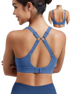 PRICES MAY VARY. Support Level - This maximum support high-Impact sports bra is made for go-to HIIT, yoga,high intensity workout and running. Comfortable all day wear to the Gym to work everywhere. Material - 76%n Nylon, 24% spandex. The material feels extremely nice on the skin, No wires digging into you. Comfortable - Firm fit, supportive, soft feeling, comfortable, moisture wicking, Versatile, Breathable. Adjustable Straps - Clasp back for adjustability. You can wear it in 2 different ways. R Hiit Yoga, Soft Feeling, High Impact Sports Bra, Sport Bra Top, High Intensity Workout, Lounge Lingerie, Workout Gym, V Cuts, Padded Bras