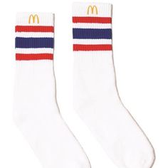 Mcdonald’s Sporty Golden Arches Pair White Striped Socks Unisex Rare & New Arches Sport Sock Dress Head To Toe In Fun And Comfort With These Crew-Style Sock. - Woven Arches Logo - Made Of 75/23/2 Cotton/Nylon/Spandex - One Size Fits Most Retro White Socks For Winter, Space Socks, Red Space, Comfortable Socks, Striped Socks, Sport Socks, Casual Socks, Red Fashion, Crew Socks