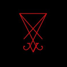 the sigilian symbol is red on black