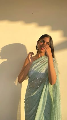 Pastel Saree For Farewell School, Saree Ideas For Farewell In School, Girlish Sarees For Farewell, Farewell Sarees For Teens, Farewell Sarees Colleges, Dark Green Saree, Pretty Saree, Farewell Sarees, Sarees For Girls