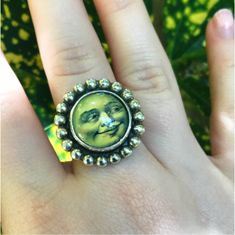 This moon ring is a definite statement piece! The ring features a solid sterling silver double 16 gage band with a 12mm glass cabochon Handmade by Old Hippie Dave in Safety Harbor, Florida. Each one is hand fabricated out of 925 sterling silver and hand polished. Mood Ring Color Chart, Sterling Silver Mood Ring, Mood Ring Colors, Mood Stone, Moon Ring, Glass Rings, Silver Moon, Great Christmas Gifts, Silver Band