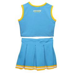 Let your daughter look cool in her new team spirit two-piece Cheer Cheerleader Set. Let her play, enjoy the games, cheer loudly and proudly with her Southern University Jaguars SUBR gear by Vive La Fete.Celebrate and cheer on game day with our classic design Southern University Jaguars SUBR Purple cheerleader set with pleated skirt and elastic waistband. Officially Licensed product sold by Vive La Fete.This awesome graphics, fun and game day cheerleader set features officially licensed Southern Southern University Jaguars, Southern University, The Games, Team Spirit, Look Cool, Soft Knits, Game Day, Cheerleading, Pleated Skirt