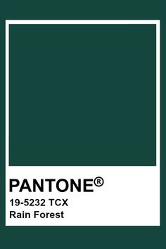 the pantone green color is shown in this image, it's very dark