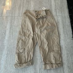 Size Medium Beige Cargo Style Ankle-length Bottoms, High Waist Beige Parachute Pants For Work, Beige High Waist Parachute Pants For Work, High Waist Beige Utility Bottoms, Cargo Pant, M Pants, Free People Pants, Pant Jumpsuit, Free People