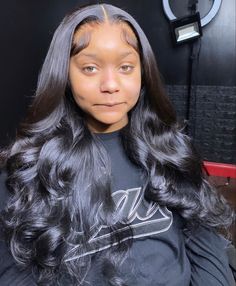 Side And Middle Part Sew In Weave, 20 Inch Wig Install, Cute Quick Weave Hairstyles Middle Part, Middle Part See In With Curls, Closer Hairstyles, Wavy Middle Part Sew In, 8th Grade Social Hairstyles, Prom Hairstyles Sew In, Senior Portraits Hairstyles Black