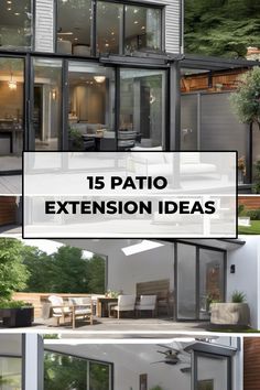 15 ideas for extending your patio with modern and luxurious designs. Outdoor Kitchen Extension Ideas, Adding An Extension To House, Diy Home Extension, Diy Patio Extension Concrete, Closed Patio Ideas, Roof Extension Over Patio