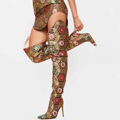 Size: 6.5 Mackenzie Hollister, Adidas Firebird, Fabric Boots, Bodysuit Tops, Thigh Boots, Spring Boots, Floral Heels, Full Body Suit, Thigh Boot