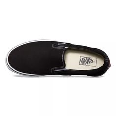 First introduced in 1977, the Vans #98—now known as the Classic Slip-On—instantly became an icon in Southern California. Fast forward to today, and the Classic Slip-On is known worldwide for its comfortable silhouette, easy wearability, and beloved design. Made with sturdy low profile canvas uppers, the Classic Slip-On is an everyday essential with true “Off The Wall” style. This iconic slip-on shoe also includes supportive padded collars, elastic side accents, and signature rubber waffle outsol Vans Slip On Black, Tenis Vans, Vans Original, Authentic Vans, Black Vans, Vans Slip On, Shoe Black, Vans Classic Slip On, Sports Footwear