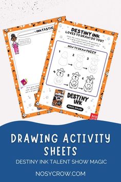 two activity sheets for kids to learn how to draw