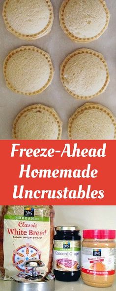 several homemade uncooked breads are shown with the words freeze - ahead on them