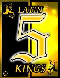 the latin 5 kings logo on a black and yellow background