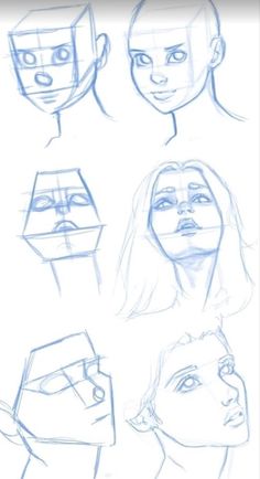 some drawings of people with different facial expressions