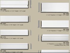 the different sizes and shapes of crown moulders