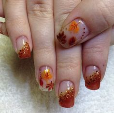 Fall Leaves Nail Art, Negative Space Nail Art, Simple Fall Nails, Gel Nail Art Designs, Her Nails