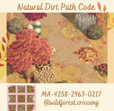 an advertisement for the natural dirt path code, which is located in front of a tree