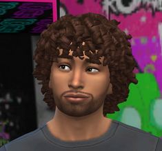 a sim from the sims 4 with ear-length afro/ringlets on a black sim (custom content) Sims 4 Mens Curly Hair, Ts4 Black Male Hair, Curly Hair Men Sims 4 Cc, Sims 4 Men Curly Hair, The Sims 4 Cc Men Hair Curly, Sims 4 Cc Hair Men Curly, Sims 4 Cc Afro Hair Men, Sims 4 Cc Black Male Hair Curly, Afro Hair Sims 4 Cc Male