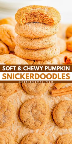 Bake up a batch of pumpkin snickerdoodles! They're a delicious fall recipe you'll want to enjoy all season long. Soft and chewy with an extra warmth of spices, these snickerdoodle cookies are one of the best pumpkin desserts! Pumpkin Sinkerdoodle Cookies, Soft Pumpkin Snickerdoodle Cookies, Pumpkin Snickerdoodle Cookies Recipes, Sinkerdoodle Cookies, Best Pumpkin Desserts, Pumpkin Snickerdoodle Cookie Recipe, Pumpkin Snickerdoodle Cookies, Easy Snickerdoodles, Pumpkin Snickerdoodles