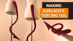 two mannequins are being held up by hands with the words making karlach's tieling tail