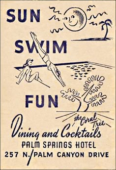 an old advertisement for the sun swim fun