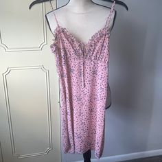 Cute Pink Fitted Dress With Blue Floral Design From Windsor. In Great Condition, New With Tags! Women’s Size Small. 100% Polyester Offers Always Welcome (Armpit To Armpit 15” & Length 30”) Casual Summer Mini Dress For Sleep, Spring Pink Floral Print Sleepwear, Spring Floral Print Pink Sleepwear, Pink Floral Print Sleepwear For Spring, Casual Pink Floral Print Sleepwear, Spring Sleepwear With Ruffles, Casual Summer Sleepwear Mini Length, Pink Ditsy Floral Print Mini Dress For The Beach, Pink Ditsy Floral Print Mini Dress For Beach