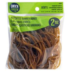 rubber bands are packaged in plastic bags