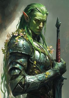 Transform into a mystical Eladrin and lead your party to victory! Unleash your inner beast and conquer the dungeons! Find this character portrait and many more in our shop! Spring Eladrin, Eladrin Dnd, Dnd Paladin, Elf Man, Forest Elf, Forest Creatures, Fantasy Races, Dnd Art, Fantasy Games