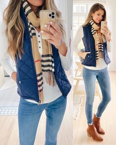 Fall Outfits Women 30s, Simple Fall Outfits, Blue Vest, Outfits Fall, Cute Fall Outfits, Trendy Fall, Autumn Outfit, Fall Fashion Outfits, Outfits Women