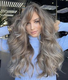 Ice Brunette Hair, Frosty Light Brown Hair, Cold Ash Blonde Hair, Grey Brown Blonde Hair, Darkest Blonde Hair, Ash Brown With Ash Blonde Highlights, Dusty Hair Color, Ash Blonde Hair With Money Piece, Beige Ash Blonde Hair