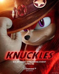 the movie poster for knuckleses starring an animated character