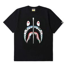 BAPE ABC Camo Milo Shark Tee MULTI Short-sleeved Unisex Black 1G30-110-049 (Zipper/Unisex/Short Sleeve/Gift Recommend/Gift to Boyfriend) Gift To Boyfriend, Shark Tee, Bathing Ape, A Bathing Ape, Unisex Shorts, Half Zip, Boyfriend Gifts, Camo, Abc