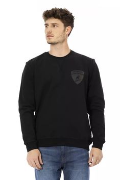 Automobili Lamborghini Black Cotton Men Men's Sweater Lamborghini Black, Shield Logo, Website Features, Fashion Website, Premium Brands, Cotton Sweater, Overall Shorts, Brunei, Lamborghini