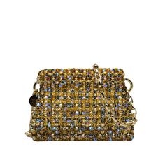 Diamond Mini Roma - Palera Milano Crystals Beads, Crystal Bags, Classic Bags, Beaded Bags, Minimalist Aesthetic, Small Shoulder Bag, Lipsticks, Yellow Blue, Blue And Silver