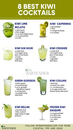 the 8 best kiwi cocktails to drink this summer info for drinks that are low in calories