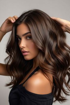 Chocolate Brown Hair: Gorgeous and Trendy Ideas Expensive Brown Hair, Warm Chocolate Brown Hair, California Brunette Hair, Chocolate Brunette Hair, California Brunette, Rich Brunette Hair, Chocolate Brown Hair Color Ideas, Brown Hair Ideas, Hair Tint