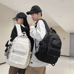 New Nylon Backpacks for Student Solid Color School Bag Teenagers Large Capacity Travel Rucksack High Quality Canvas Bookbag [23y 8m 29d] Casual White Backpack For Study, Casual White Study Backpack, White Large Capacity Backpack For Students, Large Capacity White Backpack For Students, White Portable Backpack For Travel, Formal Christmas Dress, Pastel Backpack, Halloween Jacket, Travel Rucksack