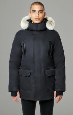 The Stratus is a mid length men's parka jacket that features a 3 layer performance fabrication and seam sealing in key areas to keep water out and warmth locked in. Mens Parka Jacket, Arctic Parka, Waterproof Parka, Mens Parka, Fur Hood, Fur Fabrics, Zipper Jacket, Parka Jacket, Detachable Hood